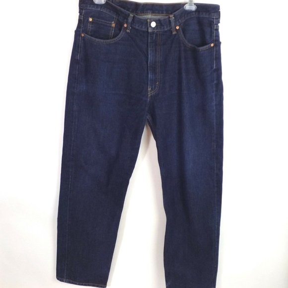 Levi 550 Dark Relaxed Fit Slightly Tapered Leg Denim Jeans Mens Size 40 x 32.5 - Picture 1 of 11